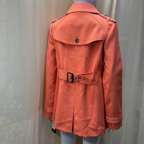 Wilson Leather Black Rivet Tangerine Line Long Trench  Coat - Picture 4 of 13